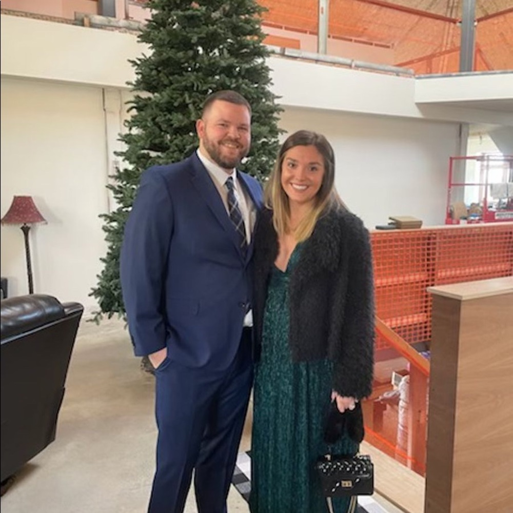 Lulus looking radiant blue and green metallic maxi dress